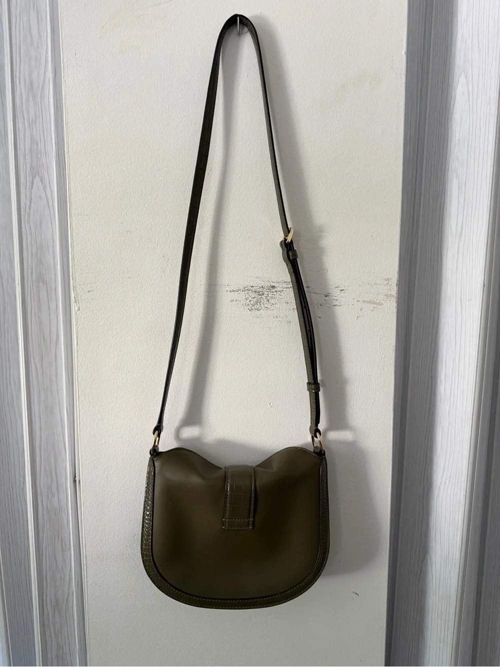 Michael Kors Olive Green Saddle Crossbody Bag
